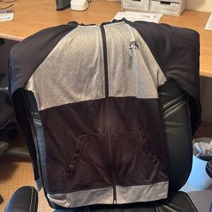 Fila Black and Silver Full-Zip Jacket